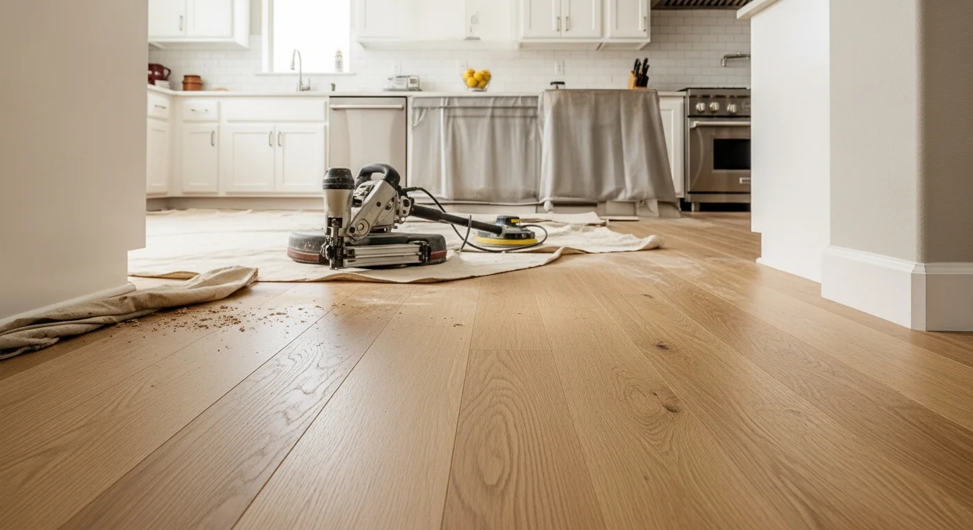 Professional wood flooring installation in residential home