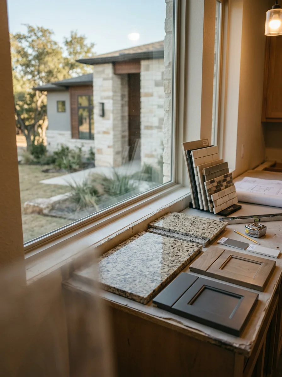 Modern kitchen remodel with granite countertops and custom cabinetry in a Dallas-Fort Worth home