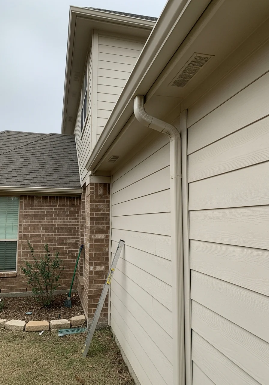 Close-up of professional workmanship on a home exterior in a Grand Prairie neighborhood.