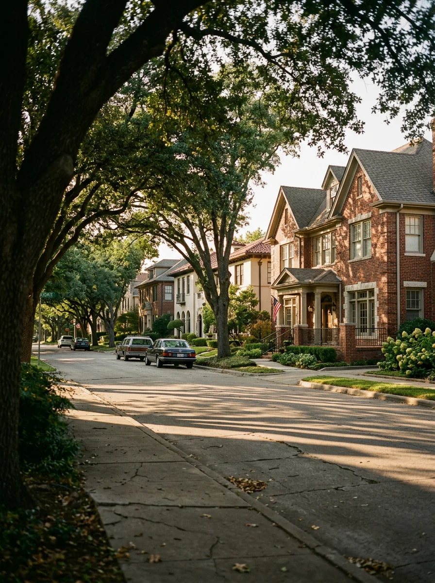 Old East Dallas historic Swiss Avenue homes with tree-lined streets and architectural character